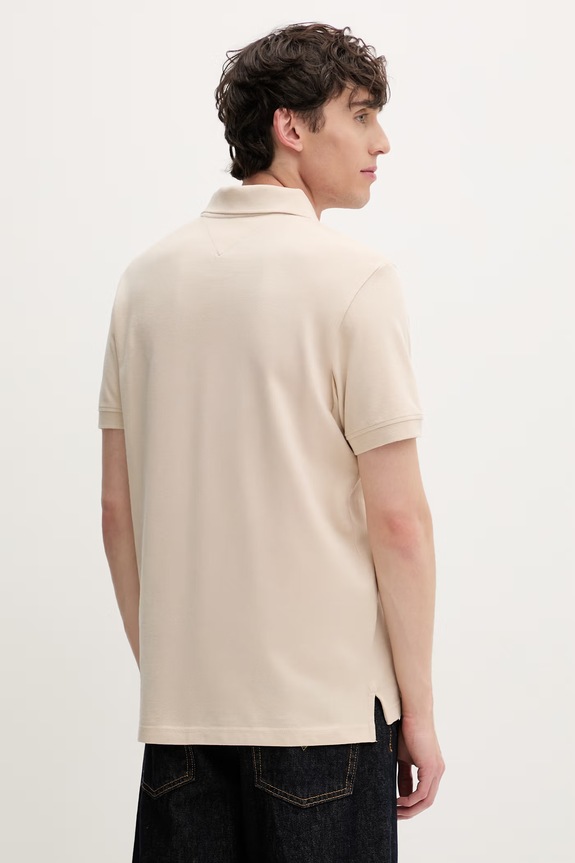 Odzież Tommy Jeans polo męskie bawełniane DM0DM22711 beżowy