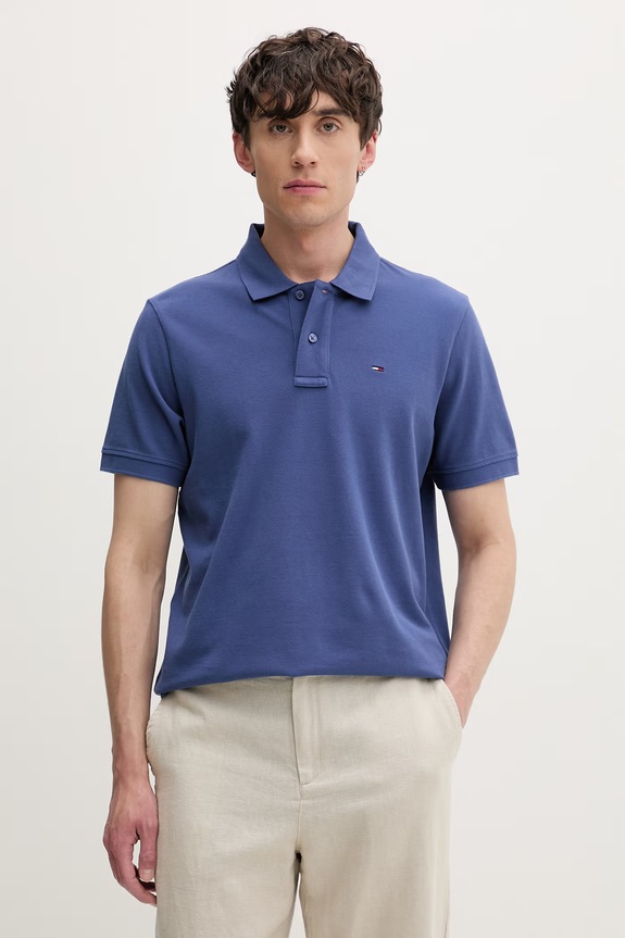 Tommy Jeans polo męskie bawełniane niebieski DM0DM22711