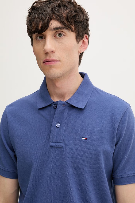 Tommy Jeans polo męskie bawełniane niebieski DM0DM22711