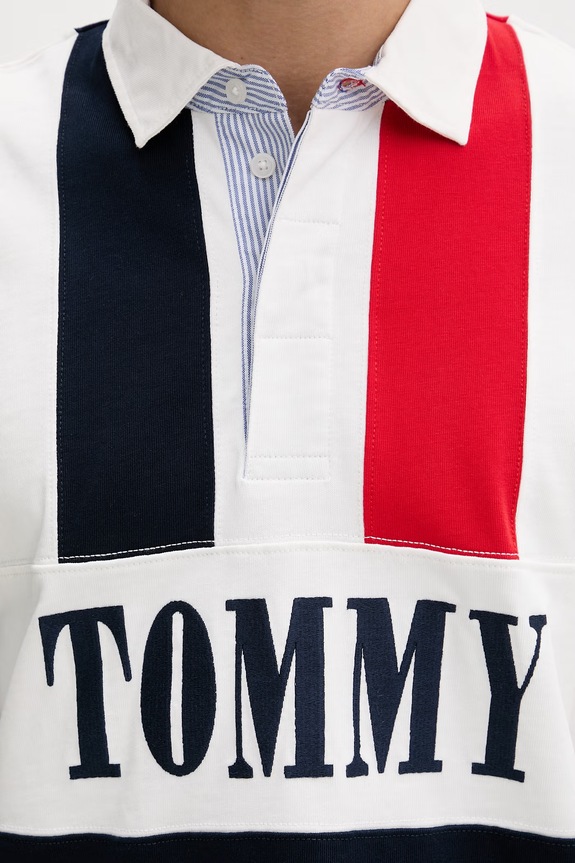 Tommy Jeans Longsleeve pentru bărbați, din bumbac DM0DM23054 bleumarin