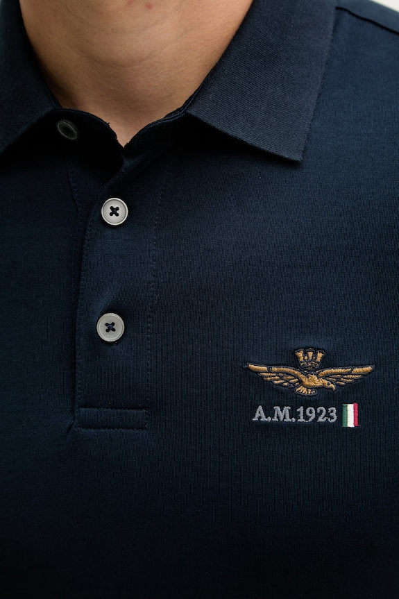 Aeronautica Militare férfi pamut póló PO1907UJ00682 sötétkék
