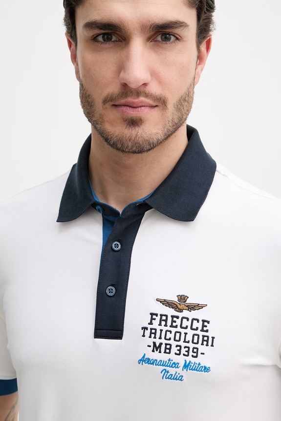 Aeronautica Militare tricou polo alb PO1908UP00191