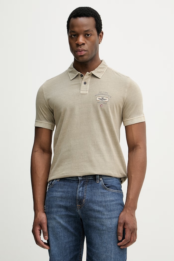 Aeronautica Militare polo bawełniane bawełna zielony PO1913UJ00722