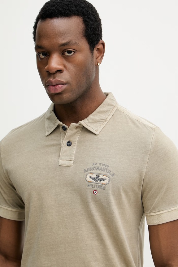 Aeronautica Militare polo bawełniane zielony PO1913UJ00722