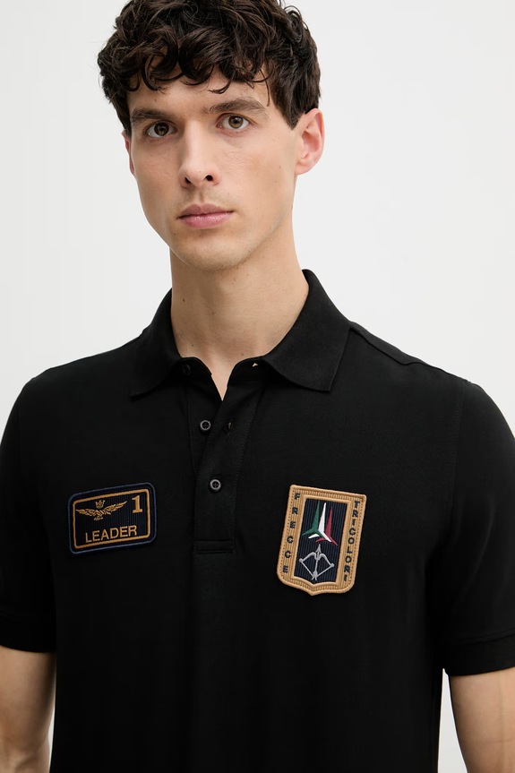 Aeronautica Militare tricou polo negru PO1927UP00191