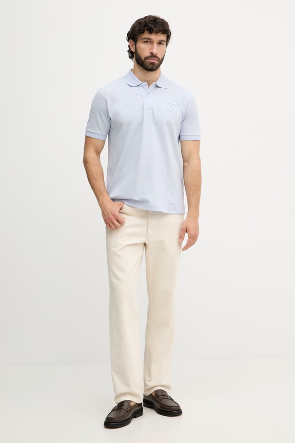 Lacoste polo męskie bawełniane PH0752 niebieski SS26