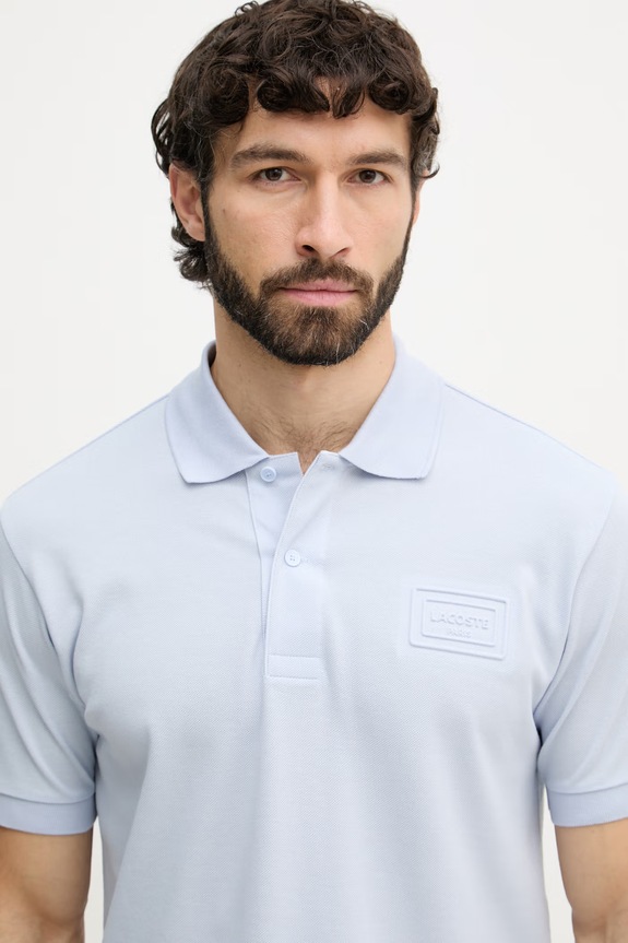Lacoste polo męskie bawełniane niebieski PH0752