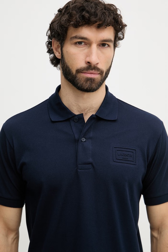 Lacoste polo męskie bawełniane granatowy PH0752