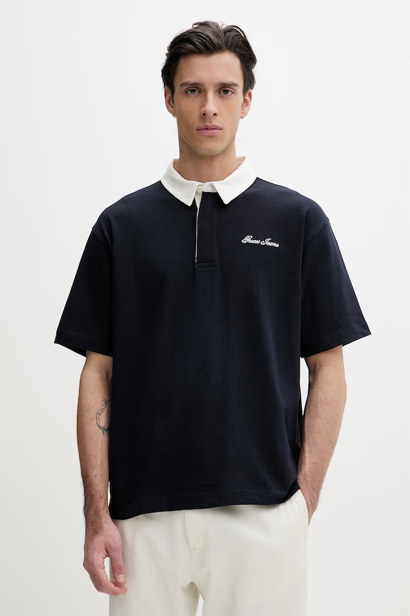 Guess Jeans polo tričko pánske bavlnené tmavomodrá M6GP13.KCYM1
