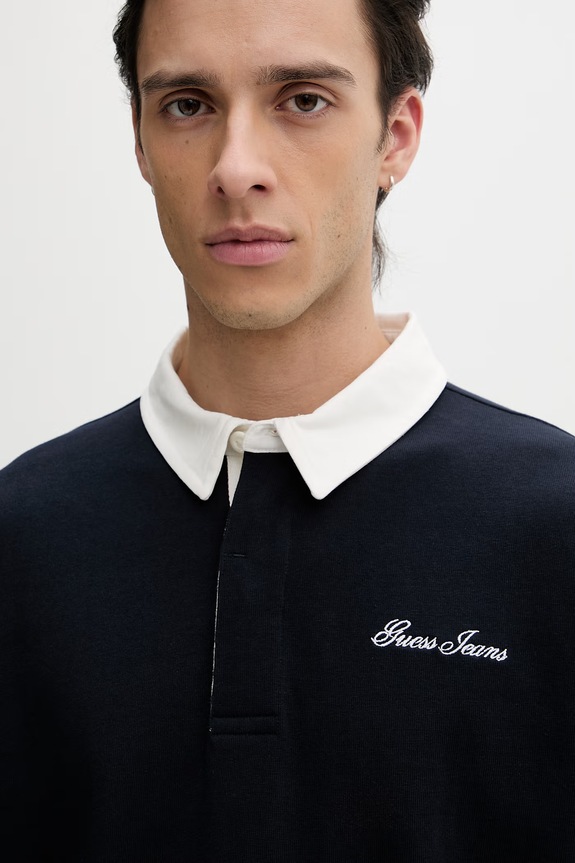 Guess Jeans polo tričko pánske bavlnené tmavomodrá M6GP13.KCYM1