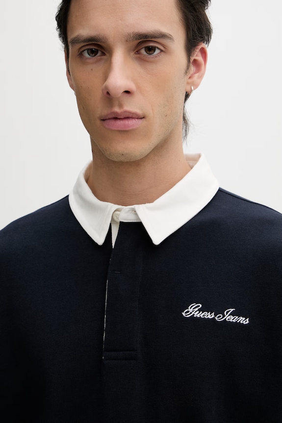 Guess Jeans polo tričko pánske bavlnené tmavomodrá M6GP13.KCYM1