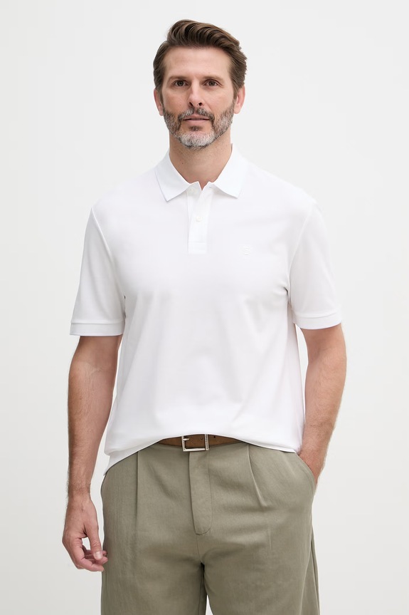 BOSS polo męskie bawełniane Parris 80 biały 50567874