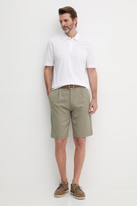 BOSS polo męskie bawełniane Parris 80 50567874 biały SS26