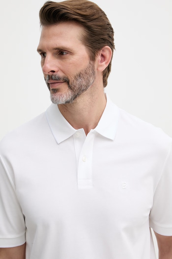 BOSS polo męskie bawełniane Parris 80 biały 50567874