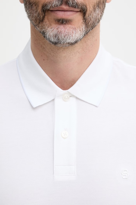BOSS polo męskie bawełniane Parris 80 50567874 biały