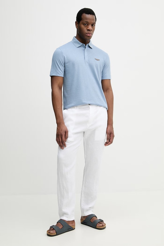 BOSS Polo bărbați cu in BOSS X ASTON MARTIN 50558809 albastru SS26