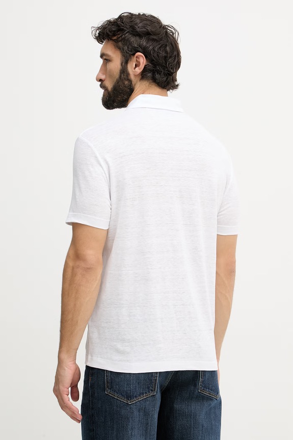 Îmbrăcăminte BOSS polo pentru bărbați, din in BOSS X DAVID BECKHAM 50560534 alb