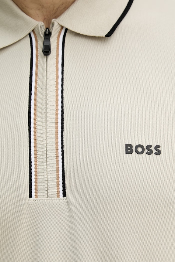 BOSS Green Πόλο ανδρικό από βαμβάκι με ελαστάν 50555698 μπεζ