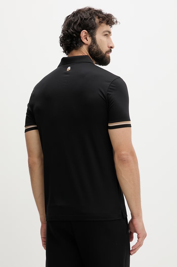 Дрехи BOSS Green тениска с яка мъжка 50559200 черен