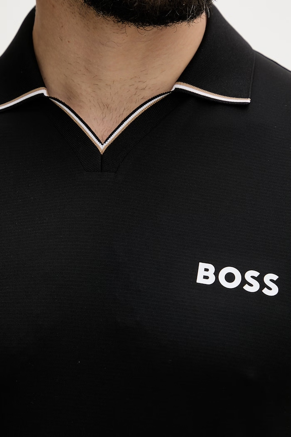 BOSS Green тениска с яка мъжка 50559200 черен