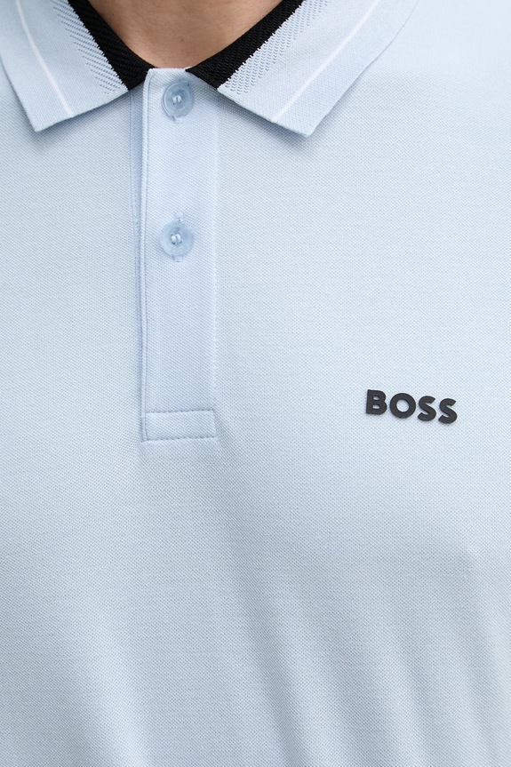 BOSS Green polo bărbătesc din bumbac cu elastan 50559369 albastru