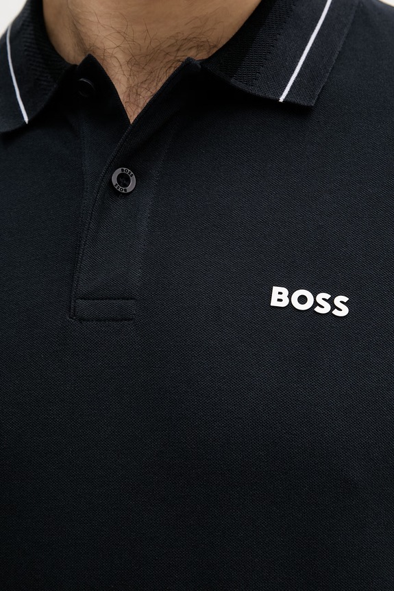BOSS Green polo bărbați din bumbac cu elastan 50559369 bleumarin