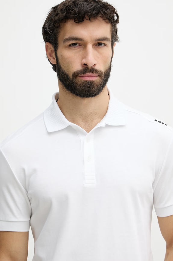 BOSS Green polo męskie bawełniane biały 50559380