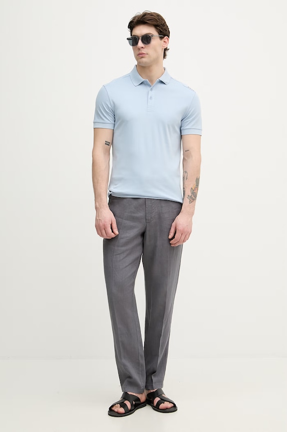 BOSS Green polo pentru bărbați, din bumbac 50559380 albastru SS26