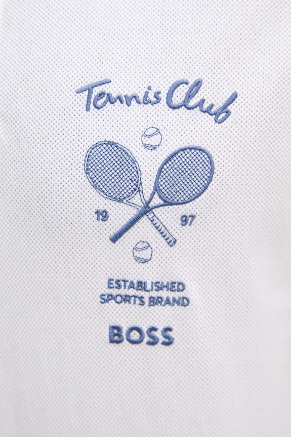 Bavlnené polo tričko BOSS Green 50559753 biela