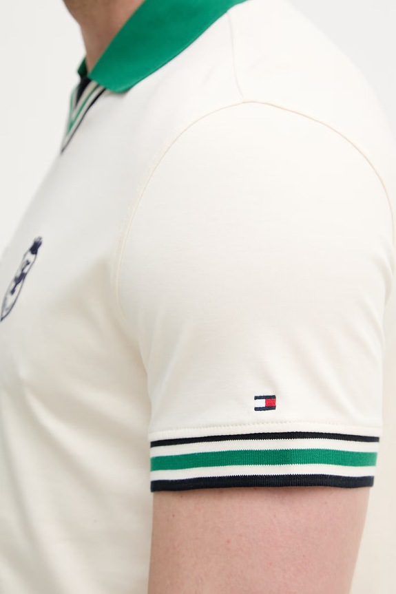 Tommy Hilfiger polo tričko pánske bavlnené MW0MW42830 béžová