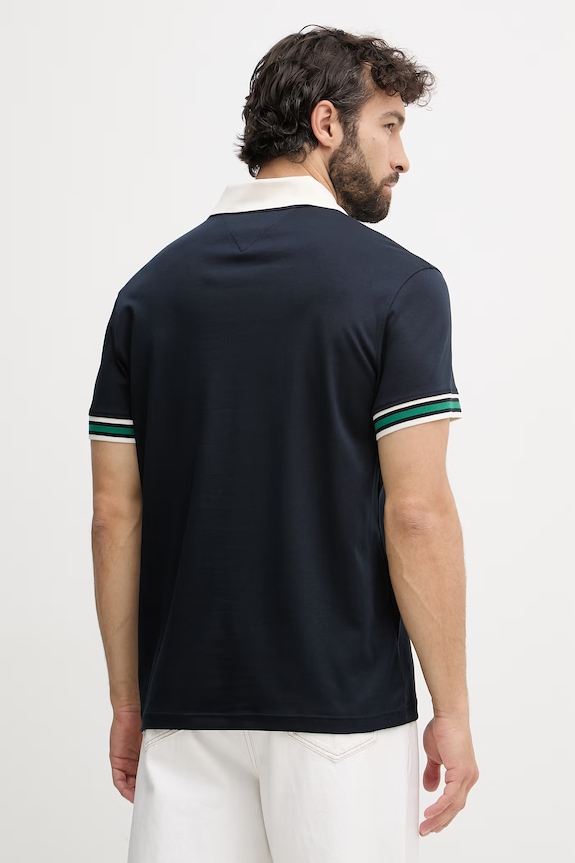 Îmbrăcăminte Tommy Hilfiger polo pentru bărbați, din bumbac MW0MW42830 bleumarin