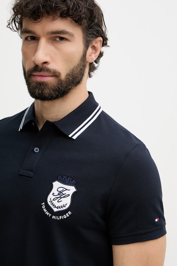 Tommy Hilfiger polo pentru bărbați, cu bumbac bleumarin MW0MW43061
