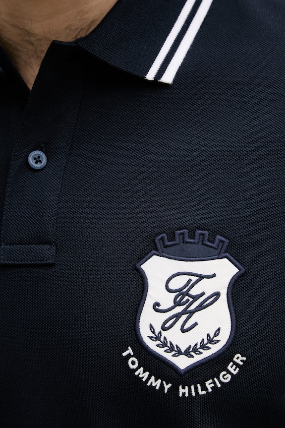 Tommy Hilfiger polo pentru bărbați, cu bumbac MW0MW43061 bleumarin
