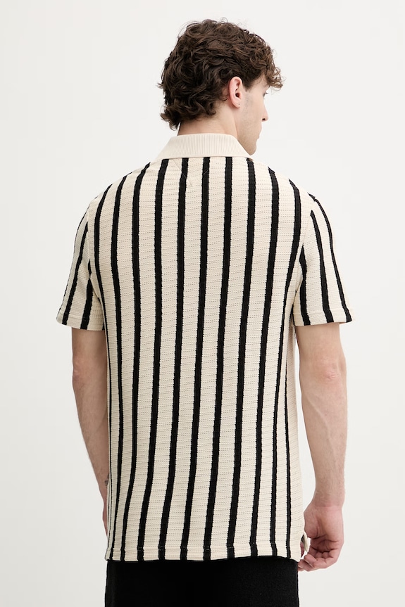 Oblečení Tommy Hilfiger polo pánské bavlněné MW0MW42770 béžová
