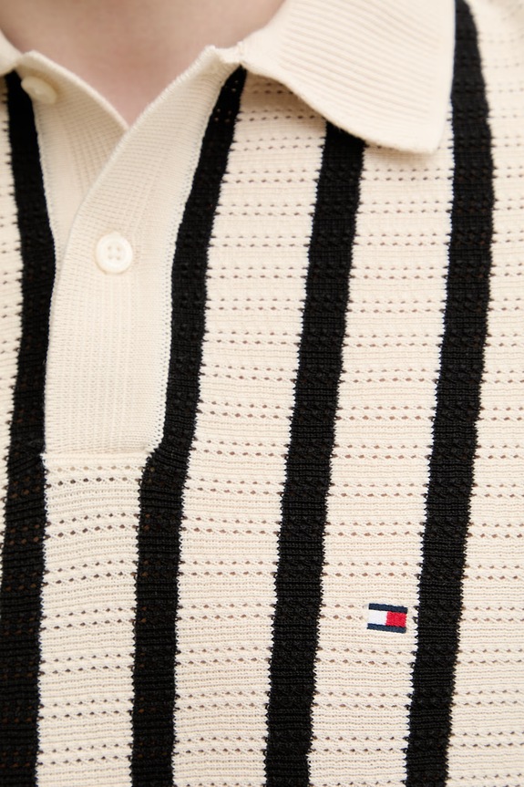 Tommy Hilfiger polo pánské bavlněné MW0MW42770 béžová