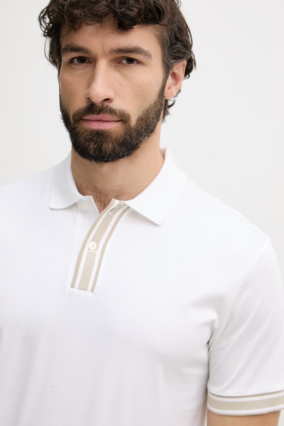 BOSS polo bărbați bumbac Parlay 238 bej 50559668