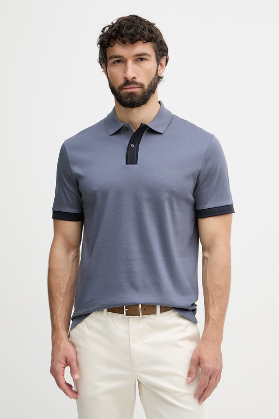 BOSS polo męskie bawełniane Parlay 238 niebieski 50559668