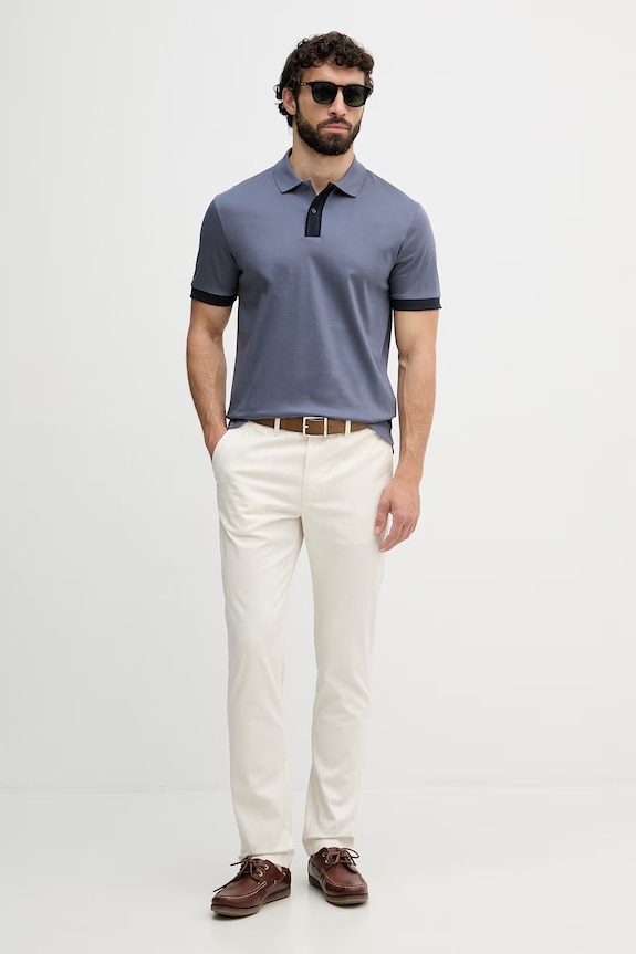 BOSS polo męskie bawełniane Parlay 238 50559668 niebieski SS26