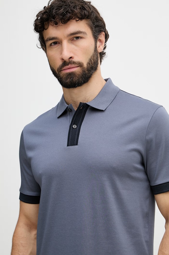 BOSS polo męskie bawełniane Parlay 238 niebieski 50559668