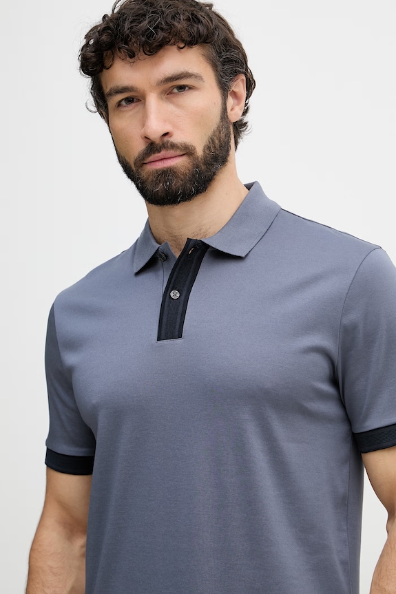 BOSS polo męskie bawełniane Parlay 238 niebieski 50559668