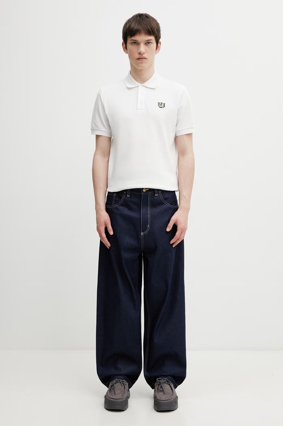 Kenzo GOTS KENZO WILD TIGER SLIM POL polo in cotone da uomo FG55PO1014PU bianco