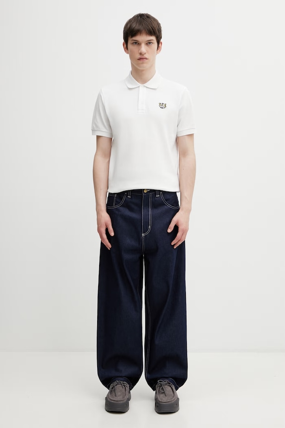 Kenzo GOTS KENZO WILD TIGER SLIM POL polo in cotone da uomo FG55PO1014PU bianco