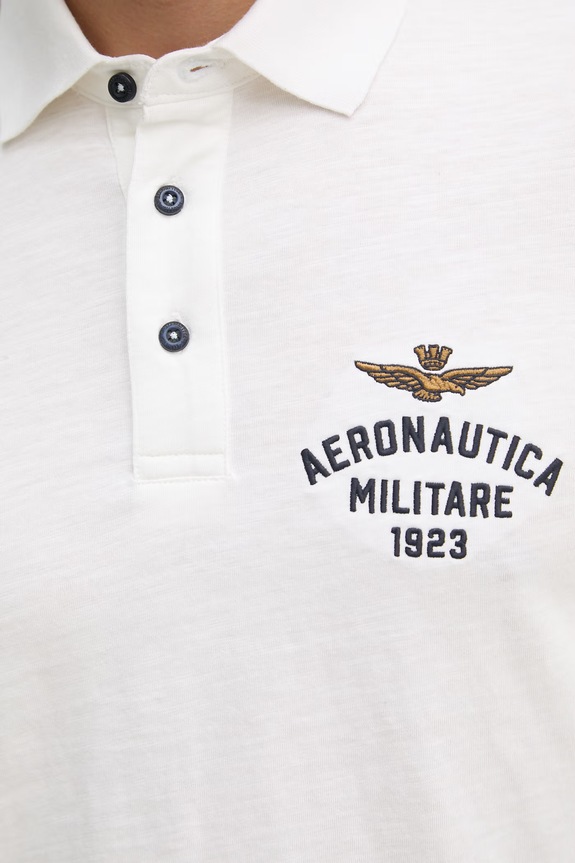 Aeronautica Militare polo bawełniane PO1926UJ00723 biały