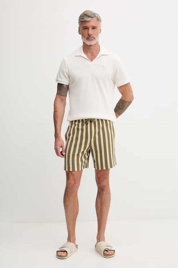Karl Lagerfeld polo pentru bărbați, cu bumbac B2M46062 bej SS26
