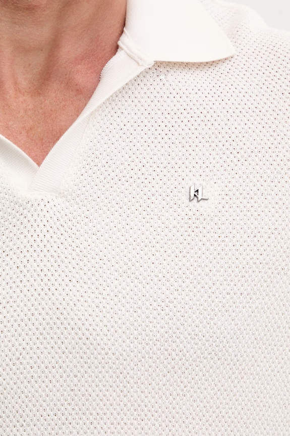 Karl Lagerfeld polo pentru bărbați, cu bumbac B2M46062 bej