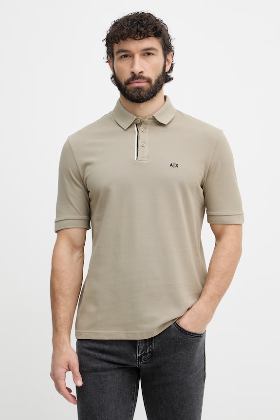 Armani Exchange polo tričko pánske bavlnené béžová XM002067.AF10366