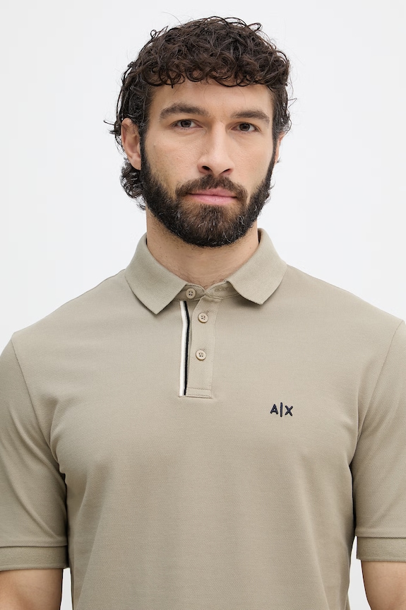 Armani Exchange polo tričko pánske bavlnené béžová XM002067.AF10366
