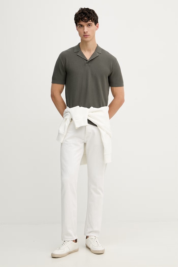 Armani Exchange Тениска с яка мъжка памучна XM002165.AF20139 зелен SS26