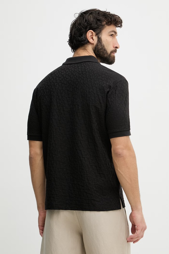 Odzież Armani Exchange polo męskie bawełniane XM002346.AF10337 czarny