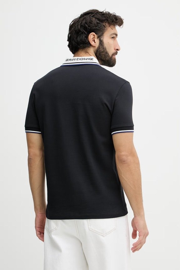 Odzież Armani Exchange polo męskie bawełniane XM002350.AF10366 granatowy